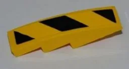 Slope, Curved 4 x 1 with Large Black and Yellow Danger Stripes Pattern (Sticker) - Set 8197