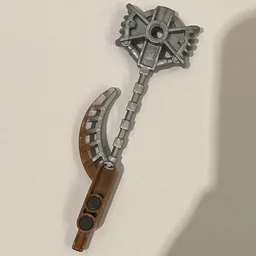 Large Figure Weapon Hordika Claw Club with Flat Silver Flexible End, Magnet / Light Brown