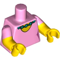 Torso, Dual Molded Arms, Round Neck with Pearl Necklace Print, Bright Pink Sleeves Pattern, Yellow Arms and Hands / Bright Pink