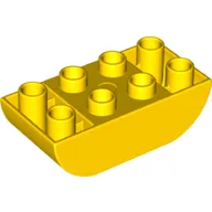 Duplo Brick 2 x 4 Curved Bottom / Yellow