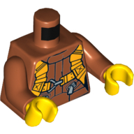 Lego Torso Jumpsuit with Orange Harness Print, Dark Orange Arms, Yellow Hands / Dark Orange