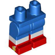 Lego Hips with Blue Legs and Red Boots Pattern with White Sox, Gold on Side print