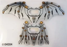 Plastic Wings with Space Batman Pattern, Sheet of 2, Opened and Collapsed Wings