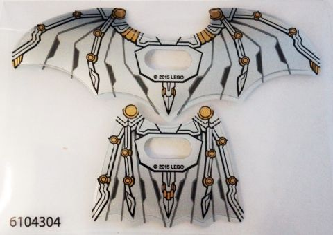 Lego Plastic Wings with Space Batman Pattern, Sheet of 2, Opened and Collapsed Wings