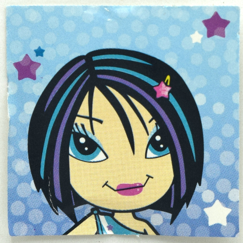 Lego Clikits Insert, Thin, 4 x 4 with 'Star' Print