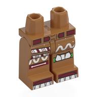 Lego Hips and Medium Nougat Legs with Gingerbread, Dark Red Belt, Shoes, White Icing, Candy Cane Stripes print