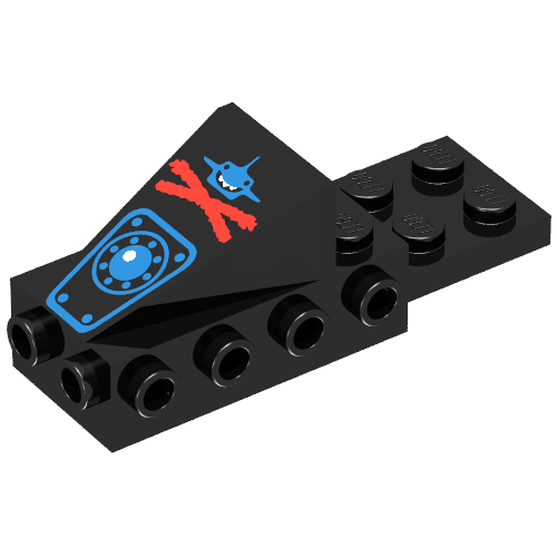 Lego Brick Special, Cockpit Space Nose with Aquazone Aquashark Blue Shark with Red X Print