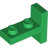 Bracket 1 x 2 with 1 x 2 Vertical Studs / Green