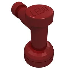 Tap 1 x 1 with Hole in Spout / Dark Red