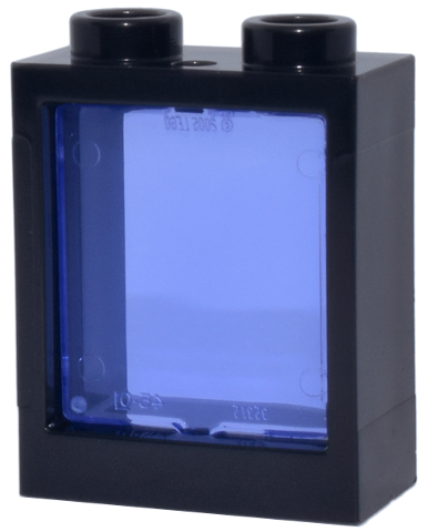Lego Window 1 x 2 x 2 Flat Front with Trans-Purple Glass (60592 / 60601)