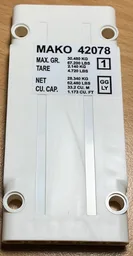Technic, Panel Plate 5 x 11 x 1 with 'MAKO42078' Horizontally Printed, Right Door Pattern (Sticker) - Set 42078