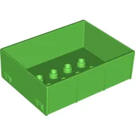 Duplo Trailer Bed with 2 x 4 Studs and Four Sides / Bright Green