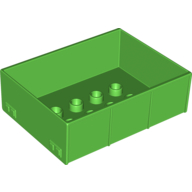 Lego Duplo Trailer Bed with 2 x 4 Studs and Four Sides / Bright Green