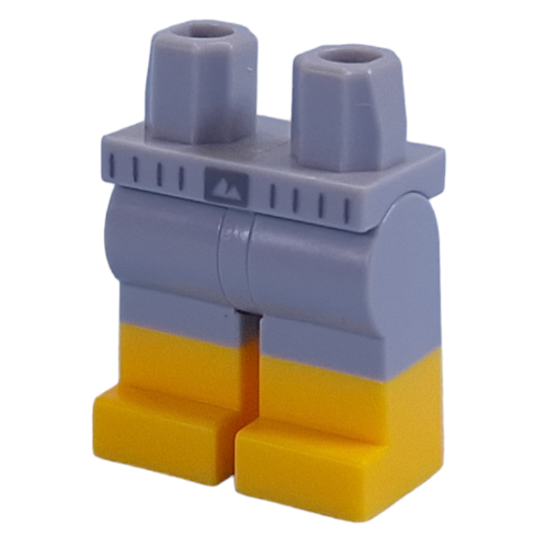 Lego Hips with Light Bluish Grey Legs and Yellow Boots Pattern, Dark Bluish Grey Belt print / Light Bluish Gray