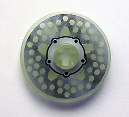Technic, Disk 3 x 3 with Silver Disk Brake Hub with Black Bolts Pattern (Sticker) - Set 8645