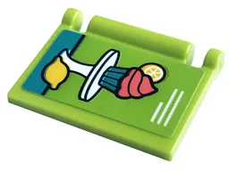 Minifigure, Utensil Book Cover with Cupcake with Coral Icing, Lemon and Cake Stand Pattern (Sticker) - Set 41754