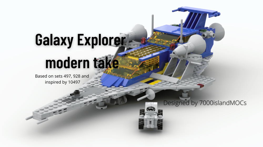 Lego A modern take on old Galaxy Explorer (Set 497), with a cheap way to build it