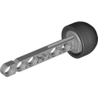 Projectile, Technic Competition Arrow, Beam Shaft with Solid Black Rubber End / Light Bluish Gray