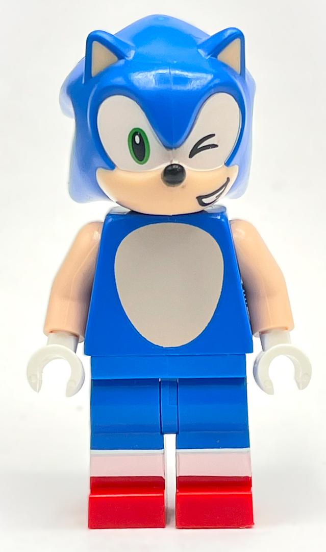 Lego Sonic the Hedgehog, Light Nougat Face, Green Eyes, Winking