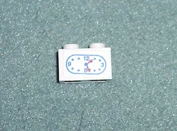 Brick 1 x 2 with Clock Pattern (Sticker) - Sets 5875 / 5876