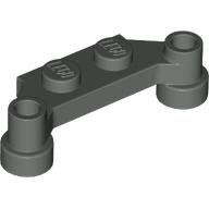 Lego Plate Special 1 x 4 Offset with Bar Holes / Dark Gray