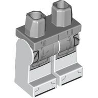 Lego Hips and White Legs with Light Bluish Grey Pilot Uniform, Pockets print / Light Bluish Gray