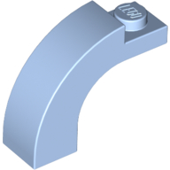 Lego Brick Arch 1 x 3 x 2 Curved Top / Bright Light Blue