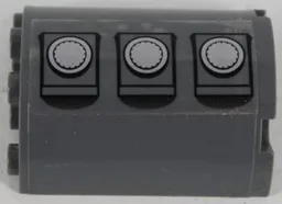 Cylinder Half 2 x 4 x 4 with 3 Gas Tank Hatches Pattern Model Right Side (Sticker) - Set 7683