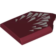 Tile Special 2 x 3 Pentagonal with White Teeth/Triangles Print / Dark Red