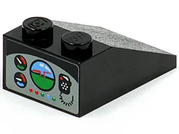 Slope 33 3 x 2 with Gauges, Horizon Screen, and Radio Pattern on Rear Face (Sticker) - Set 8213