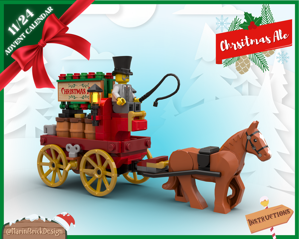 Lego Christmas Ale Carriage Instructions - LEGO Winter Village Advent calendar MOC
