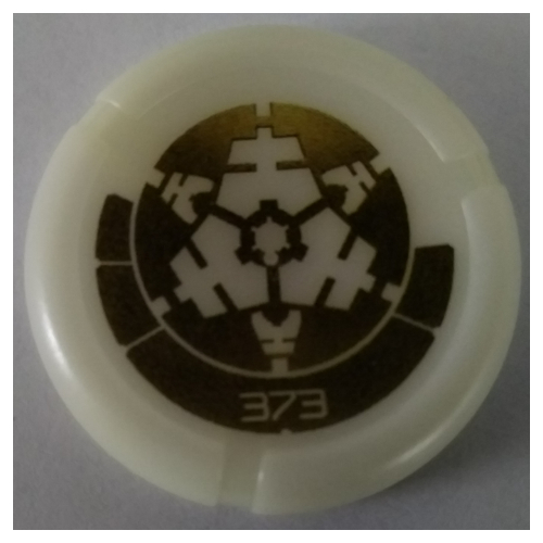 Lego Large Figure Throwing Disc, Kanoka, Po-Metru 373 Print / Glow In Dark Opaque