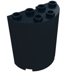 Cylinder Half 2 x 4 x 4 / Black