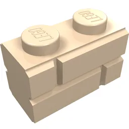 Brick Special 1 x 2 with Masonry Brick Profile / Light Nougat