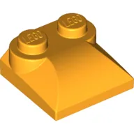 Brick Curved 2 x 2 x 2/3 Two Studs and Curved Slope End / Bright Light Orange