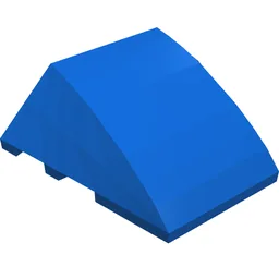Brick Wedged, Curved 4 x 3 No Studs [Plain] / Blue