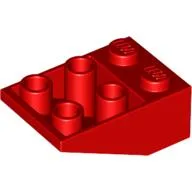 Brick Sloped Inverted 33° 3 x 2, No Connections between Studs, Ovoid Bottom Pin / Red