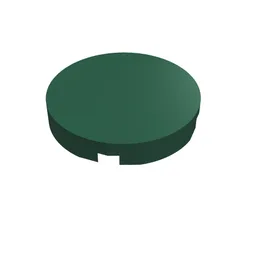 Tile Round 2 x 2 with Bottom Stud Holder / Dark Green