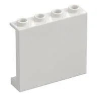 Panel 1 x 4 x 3 [Side Supports / Hollow Studs] / White