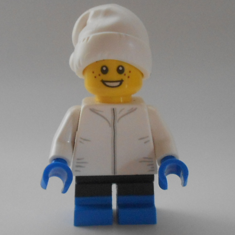 Lego Kid - White Torso, Blue Legs, White Hat