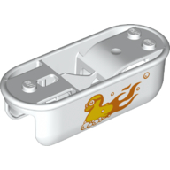 Lego Fairing, Motorcycle, Bath Tub with Rubber Duck and Fire Print / White