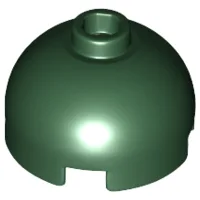 Brick, Round 2 x 2 Dome Top / Dark Green