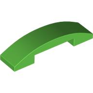 Lego Brick Curved 4 x 1 Double with No Studs / Bright Green