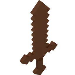 Weapon Sword Blocky / Reddish Brown
