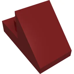 Brick Sloped 45° 2 x 1 with 2/3 Cutout [New Version] / Dark Red