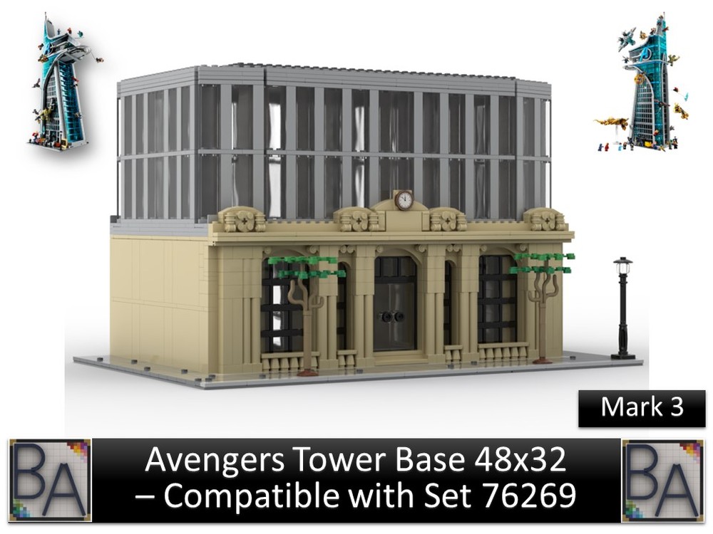 Lego Avengers Tower Base 48x32 - Compatible with Set 76269 (Mark 3)