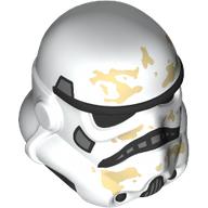 Lego Helmet Stormtrooper Dual Molded with Tan Dirt Stains print / White