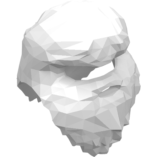 Lego Hair Long and Bushy with Full Beard / White