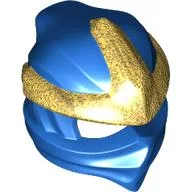 Wrap with Forehead Ridge with Gold 3 Point Emblem, Bow in Back Pattern / Blue