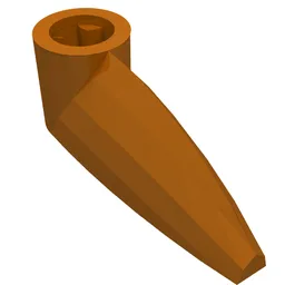Technic Tooth 1 x 3 with Axle Hole [Rounded Underside] / Dark Orange